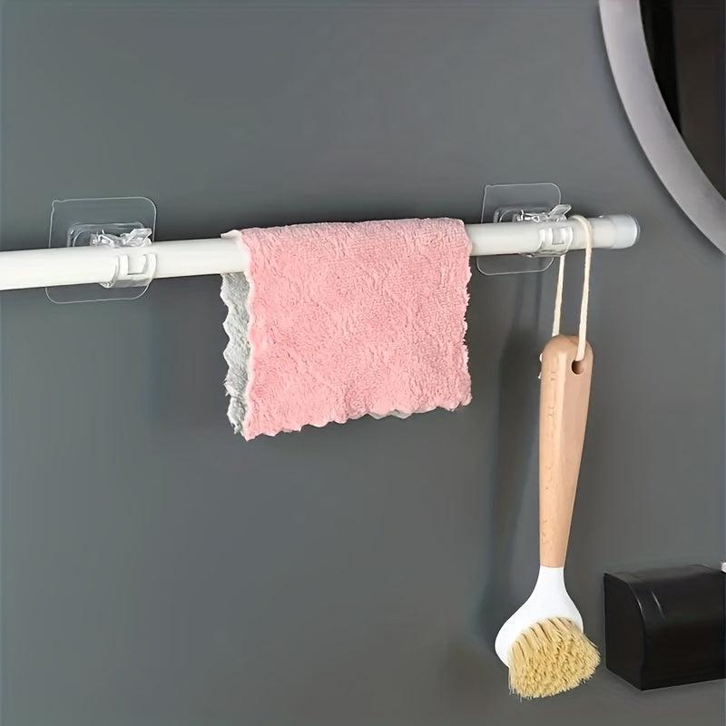 Self Adhesive Curtain Rod Brackets No Drilling Nail Adjustable Hooks