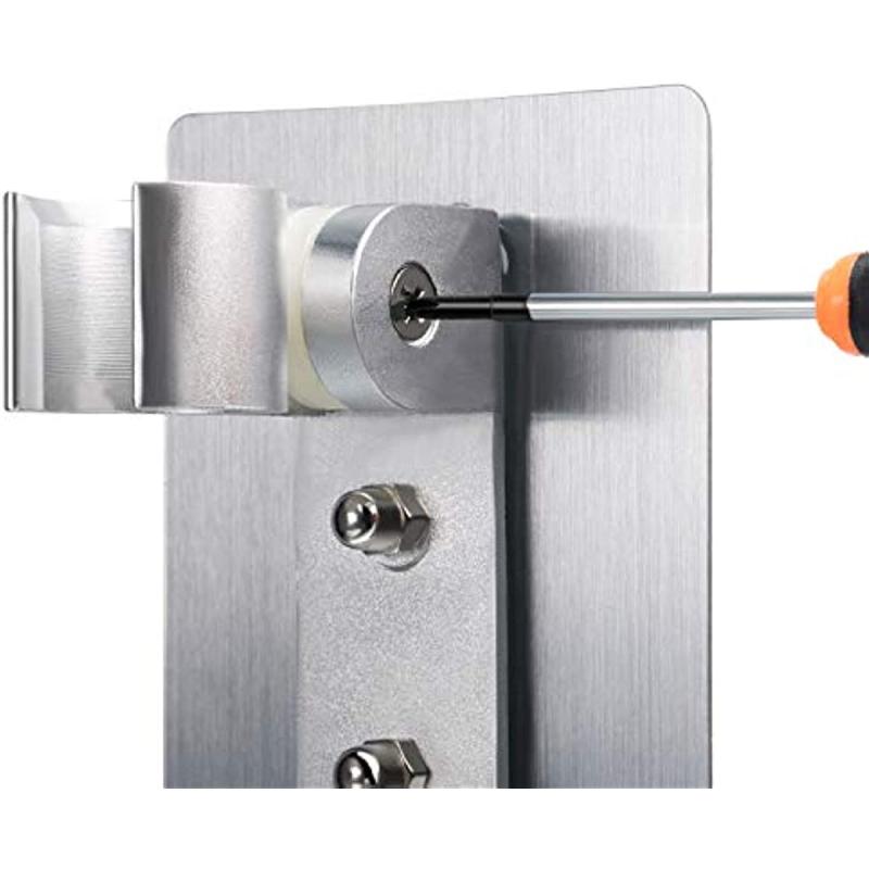 Adjustable Wall Mounted Shower Head Holder with 2 Hanger Hooks