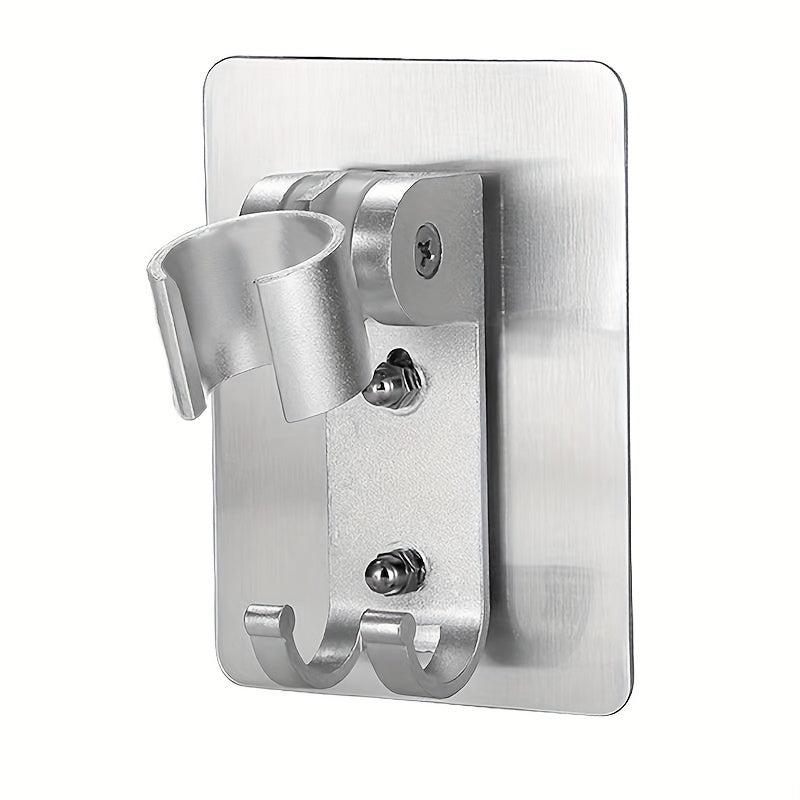 Adjustable Wall Mounted Shower Head Holder with 2 Hanger Hooks