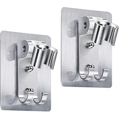 Adjustable Wall Mounted Shower Head Holder with 2 Hanger Hooks