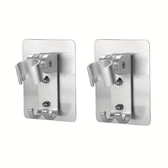 Adjustable Wall Mounted Shower Head Holder with 2 Hanger Hooks
