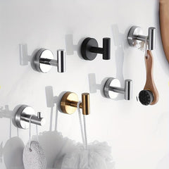 Stainless Steel Adhesive Towel Hook Bathroom Organizer