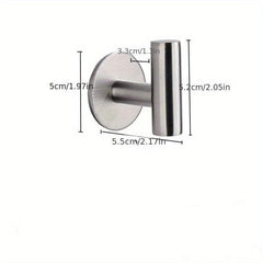 Stainless Steel Adhesive Towel Hook Bathroom Organizer