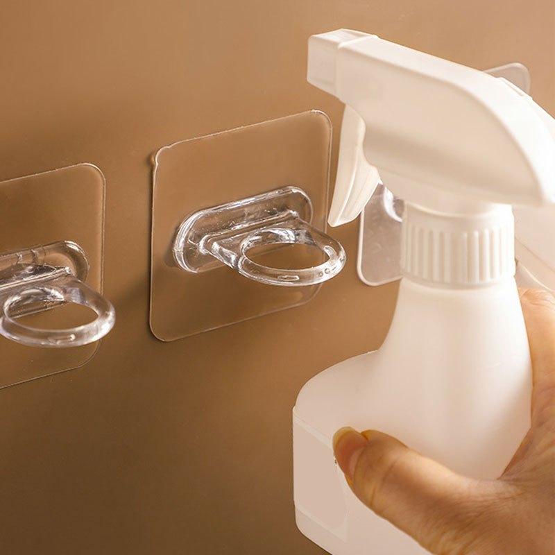 10pcs Clear Adhesive Hooks for Wall Mounted Curtain Rods and Lotion Dispensers