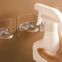 10pcs Clear Adhesive Hooks for Wall Mounted Curtain Rods and Lotion Dispensers