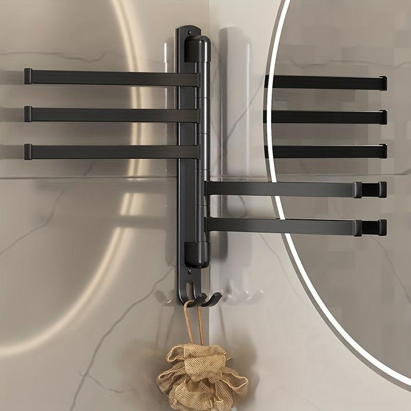 Rotating Stainless Steel Towel Rack with 5 Arm Holder