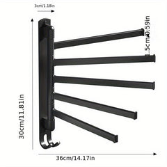 Rotating Stainless Steel Towel Rack with 5 Arm Holder