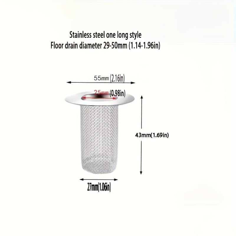 Stainless Steel Drain Filter Mesh Basket - Anti Clog Hair Catcher