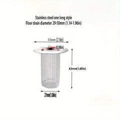 Stainless Steel Drain Filter Mesh Basket - Anti Clog Hair Catcher