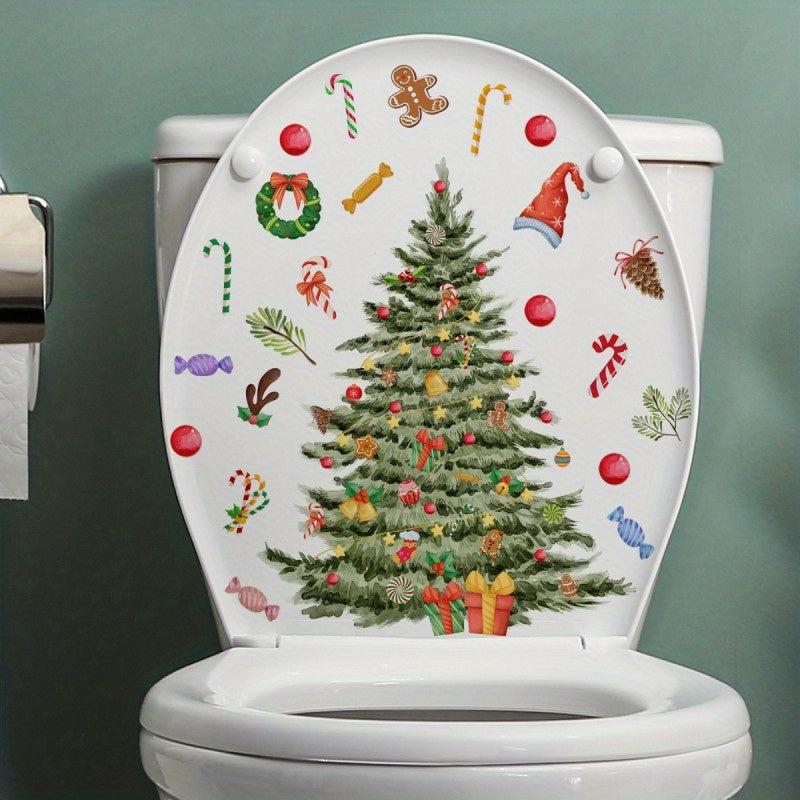 Christmas Toilet Stickers Wall Stickers Bathroom Decoration