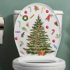 Christmas Toilet Stickers Wall Stickers Bathroom Decoration