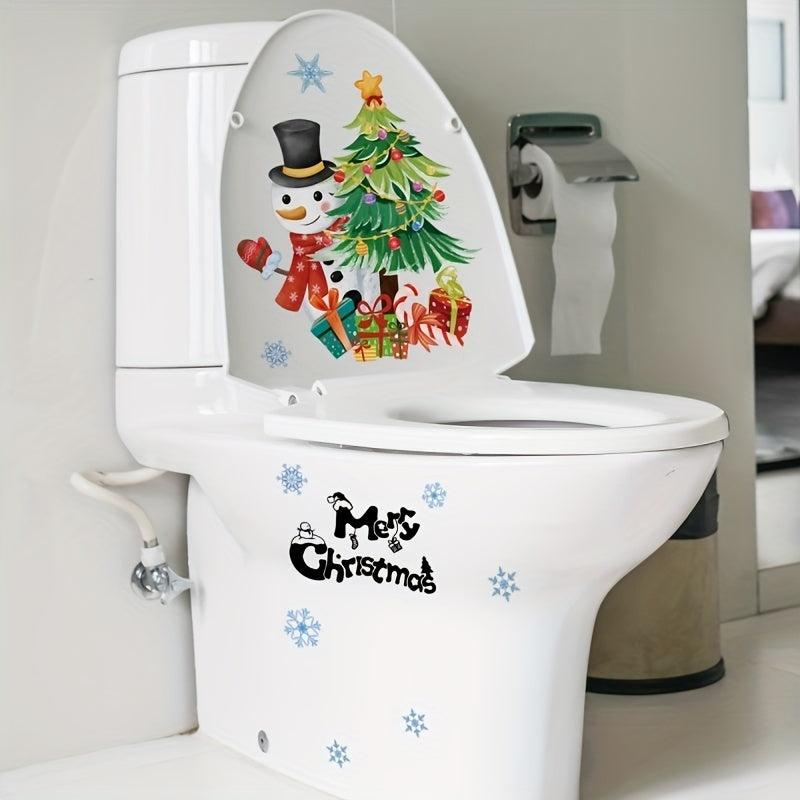 Christmas Toilet Stickers Wall Stickers Bathroom Decoration