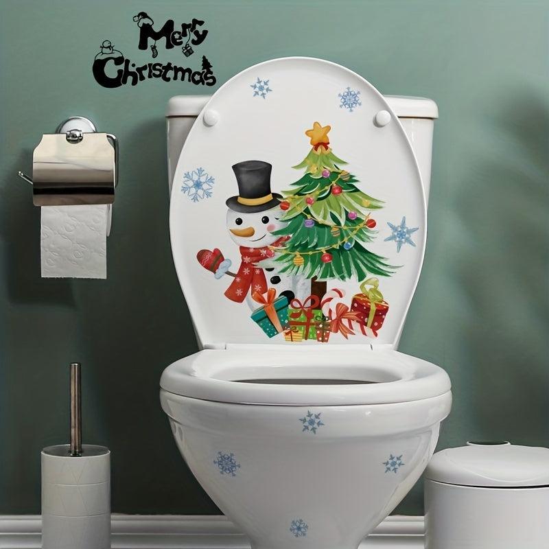 Christmas Toilet Stickers Wall Stickers Bathroom Decoration