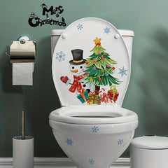 Christmas Toilet Stickers Wall Stickers Bathroom Decoration