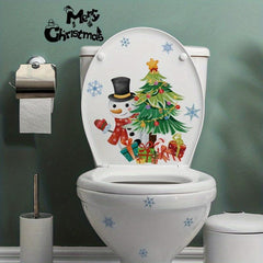 Christmas Toilet Stickers Wall Stickers Bathroom Decoration