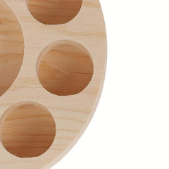 Round Wooden Essential Oil Display Stand 10 Slots Organizer Shelf