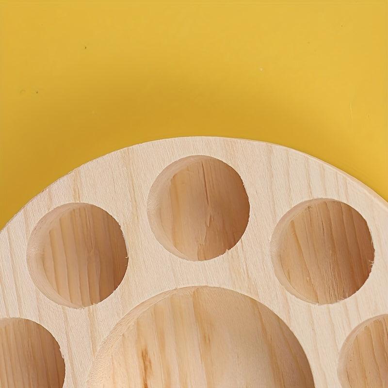 Round Wooden Essential Oil Display Stand 10 Slots Organizer Shelf