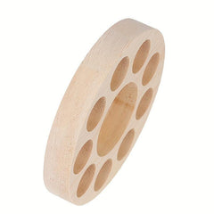 Round Wooden Essential Oil Display Stand 10 Slots Organizer Shelf