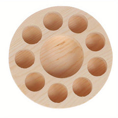 Round Wooden Essential Oil Display Stand 10 Slots Organizer Shelf