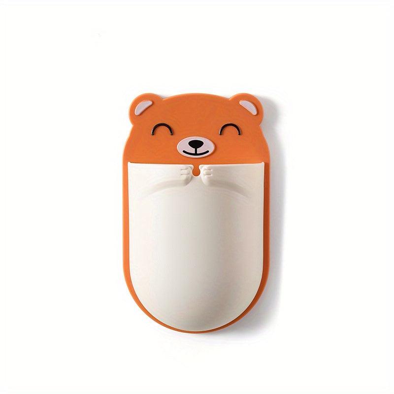Cartoon Bear Toothbrush Storage Rack Wall Mounted Shelf