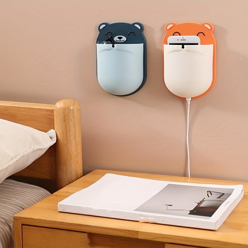 Cartoon Bear Toothbrush Storage Rack Wall Mounted Shelf