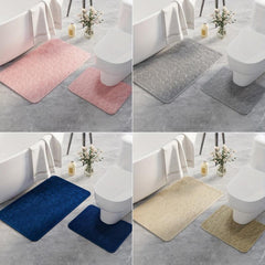 Stone Pattern Floor Mat Set - Polyester Fiber Cashmere Plush Mat