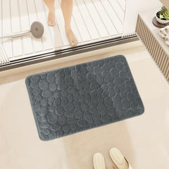 Stone Pattern Floor Mat Set - Polyester Fiber Cashmere Plush Mat