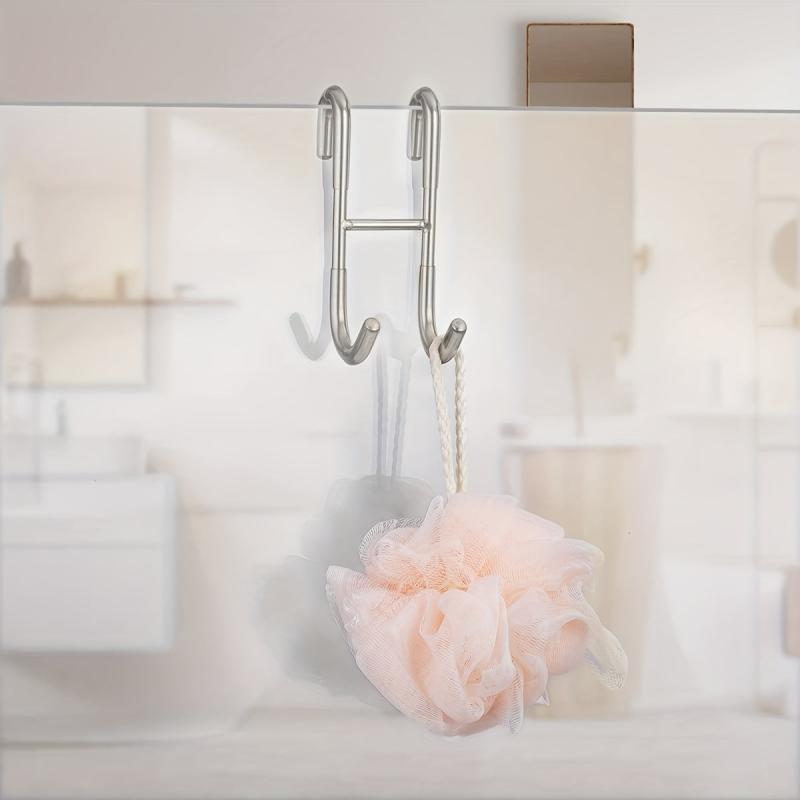 2pcs Shower Door Hooks Towel Hooks For Bathroom Frameless Glass Shower Door