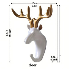 Animal Head Coat Hook Decorative Wall Hanging Bag Rack