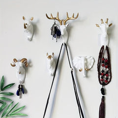 Animal Head Coat Hook Decorative Wall Hanging Bag Rack