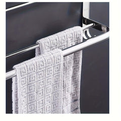 304 Stainless Steel Towel Rack Shelf with Bar, Folding Clothes Storage Towel Hol