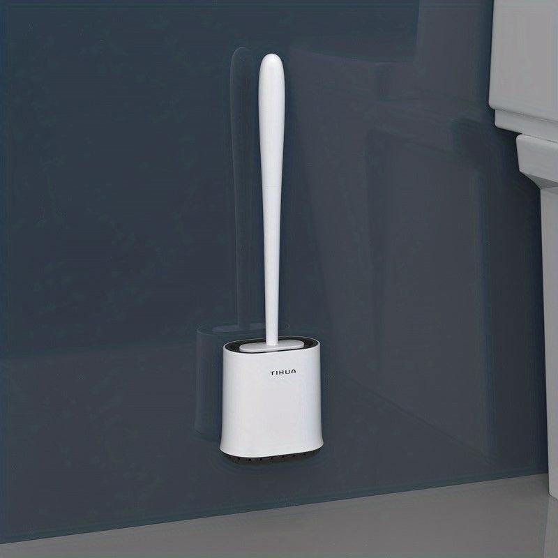 Wall Mounted Toilet Brush Set TPR Durable Brush Head Bathroom