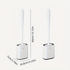 Wall Mounted Toilet Brush Set TPR Durable Brush Head Bathroom