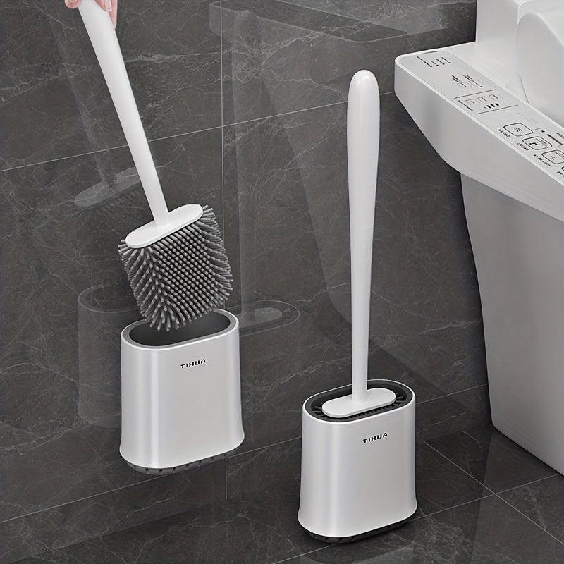 Wall Mounted Toilet Brush Set TPR Durable Brush Head Bathroom