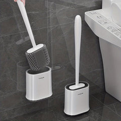 Wall Mounted Toilet Brush Set TPR Durable Brush Head Bathroom