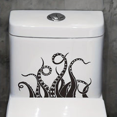 Octopus Pattern Toilet Lid Decal Self Adhesive Wall Sticker Bathroom Decor