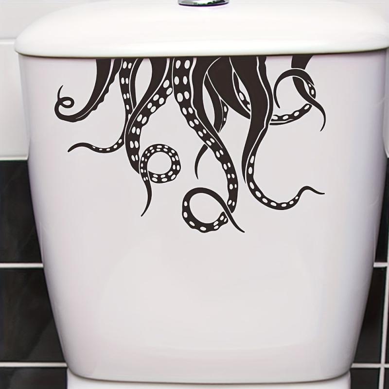 Octopus Pattern Toilet Lid Decal Self Adhesive Wall Sticker Bathroom Decor