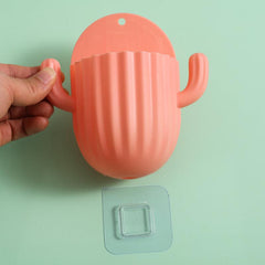 Cactus Wall Mounted Toothbrush Holder Bathroom Organizer