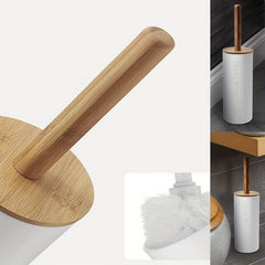 Toilet Brush With Bamboo Cover Bathroom Supplies Detachable Clean Bathroom Brush