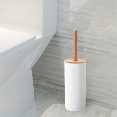 Toilet Brush With Bamboo Cover Bathroom Supplies Detachable Clean Bathroom Brush