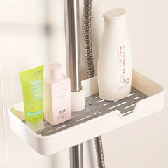 Bathroom Storage Rack with Razor Holder Wall Mounted Functional Bathroom Tray