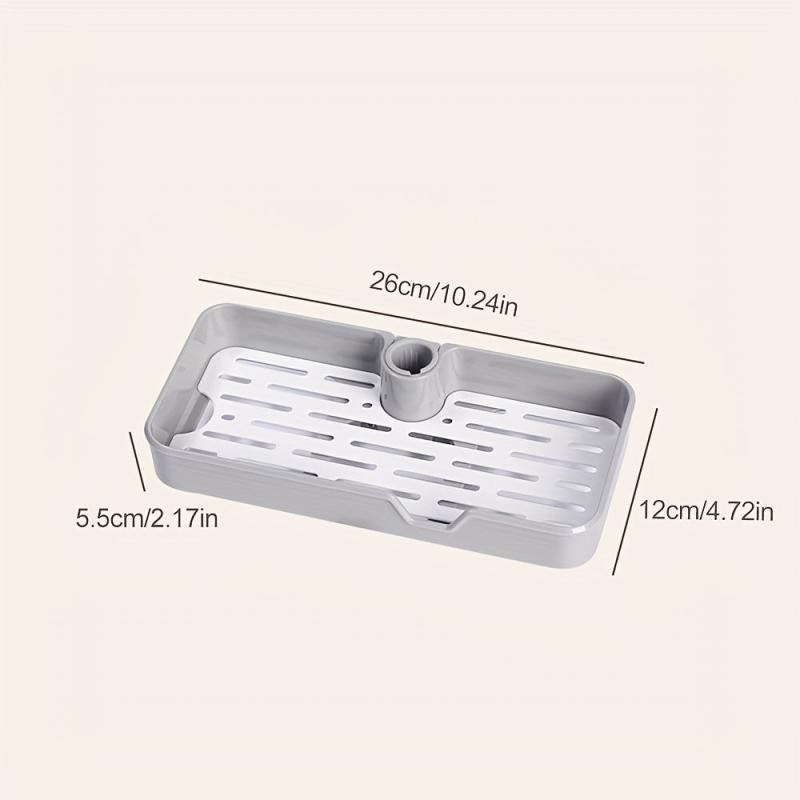 Bathroom Storage Rack with Razor Holder Wall Mounted Functional Bathroom Tray