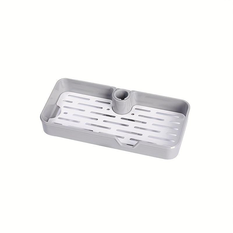 Bathroom Storage Rack with Razor Holder Wall Mounted Functional Bathroom Tray