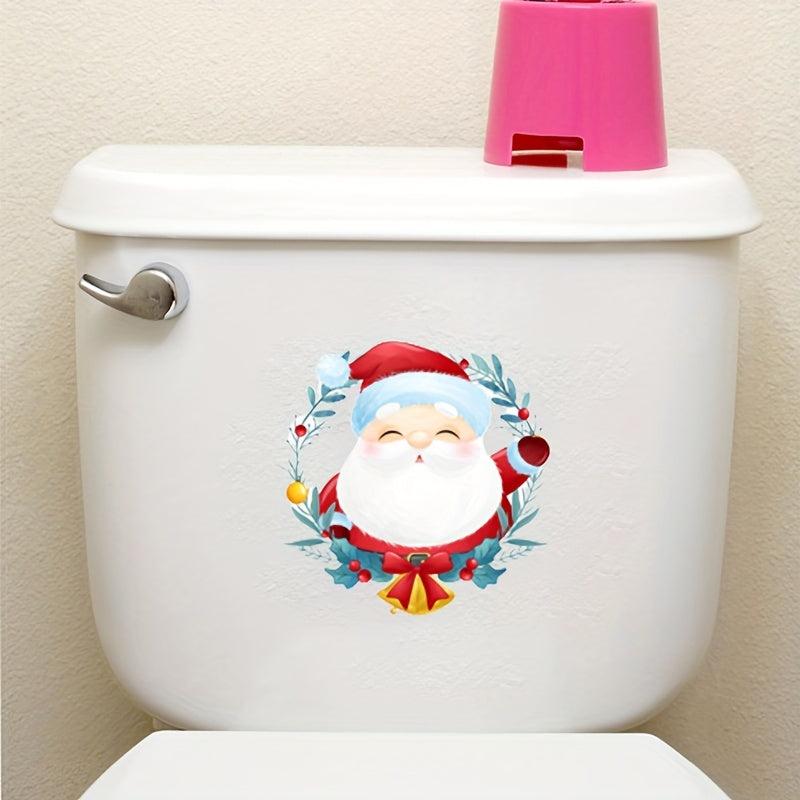 Cartoon Christmas Toilet Sticker Wall Switch Decoration Self Adhesive Decal
