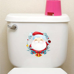 Cartoon Christmas Toilet Sticker Wall Switch Decoration Self Adhesive Decal