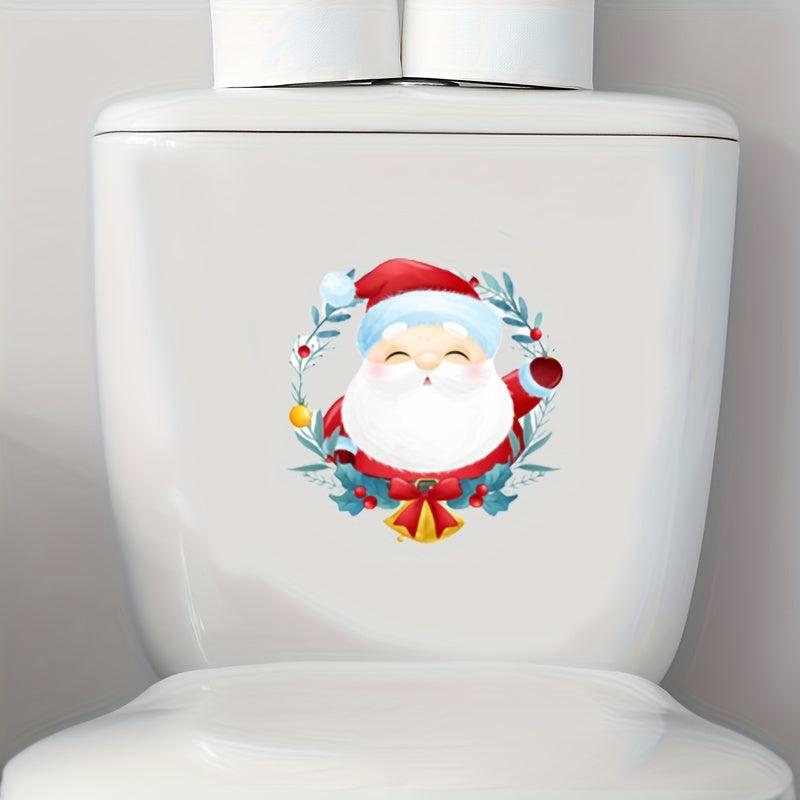 Cartoon Christmas Toilet Sticker Wall Switch Decoration Self Adhesive Decal
