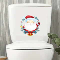 Cartoon Christmas Toilet Sticker Wall Switch Decoration Self Adhesive Decal
