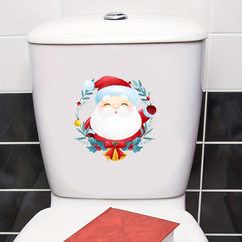 Cartoon Christmas Toilet Sticker Wall Switch Decoration Self Adhesive Decal