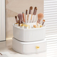 360 Rotating Makeup Organizer with Drawer Beauty Storage Box