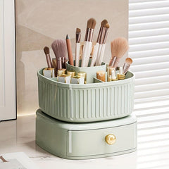 360 Rotating Makeup Organizer with Drawer Beauty Storage Box